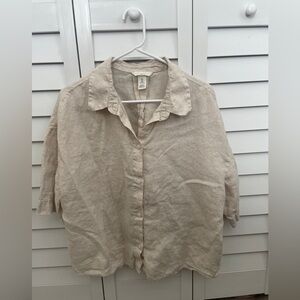 H&M 100% Linen Button-Up Shirt
